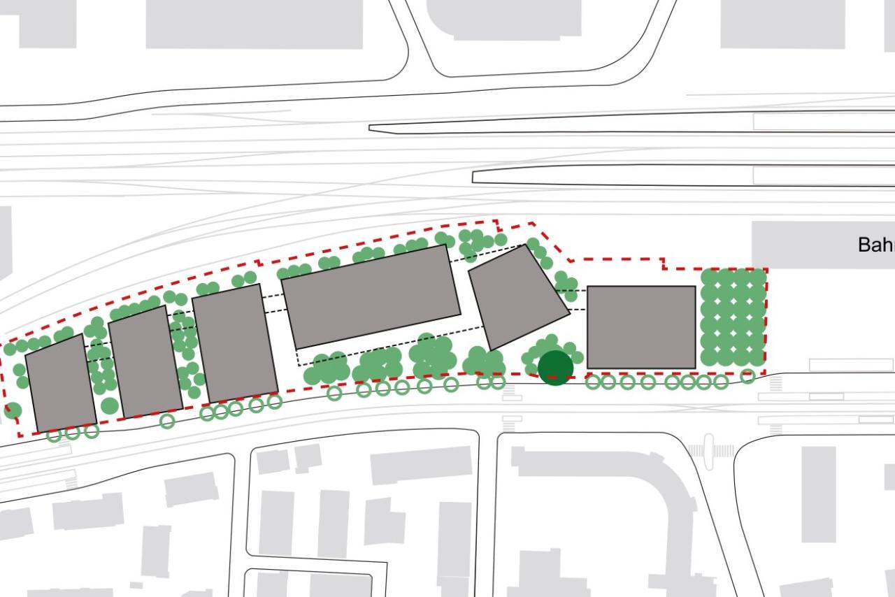 Das Areal beim Bahnhof Zürich-Altstetten wird für die Bevölkerung geöffnet und stark begrünt.